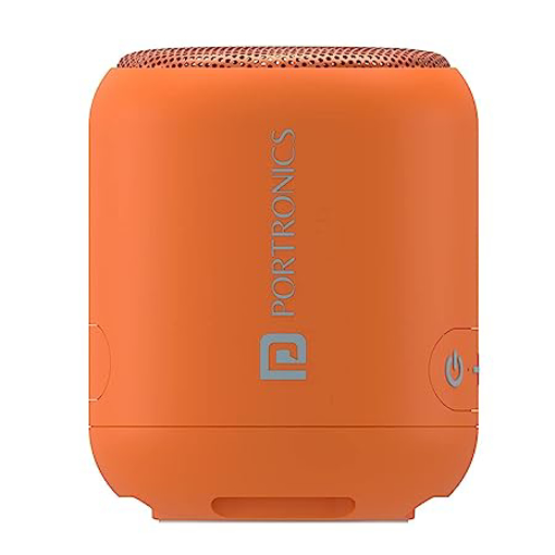 Picture of Portronics SoundDrum 1 10W TWS Portable Bluetooth 5.0 Speaker with Powerful Bass, Inbuilt-FM & Type C Charging Cable Included(Orange)