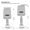 Picture of Portronics Mobot II Multifunctional Desktop Mobile Holding Stand with 360° Rotational Base, Multiple Adjustment Angles, Aluminum Body for Tablets & Phone(White)
