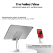 Picture of Portronics Mobot II Multifunctional Desktop Mobile Holding Stand with 360° Rotational Base, Multiple Adjustment Angles, Aluminum Body for Tablets & Phone(White)