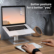 Picture of Portronics My Buddy K5 Portable Laptop Tabletop Stand with Aluminium Frame, Adjustable Height, Compatible with All Laptops (Silver)
