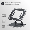 Picture of Portronics My Buddy K9 - Portable Laptop Stand - Adjustable Elevation Levels - Ventilated Anti-Slip Design - 360-degree Rotating Base(Black)