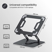 Portronics My Buddy K9 - Portable Laptop Stand - Adjustable Elevation Levels - Ventilated Anti-Slip Design - 360-degree Rotating Base(Black) की तस्वीर