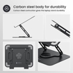 Picture of Portronics My Buddy K9 - Portable Laptop Stand - Adjustable Elevation Levels - Ventilated Anti-Slip Design - 360-degree Rotating Base(Black)
