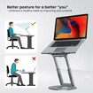 Picture of Portronics My Buddy K8 Portable Laptop Stand with 360° Rotating Base, Posture Support, Adjustable Height Upto 53 cms, Ergonomic Design(Silver)