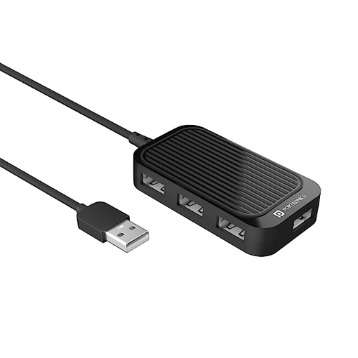 Picture of Portronics Mport 4D USB Hub (4-in-1), Multiport USB Dock with Long Cable and up to 480 Mbps High Data Transfer Speed (Black)