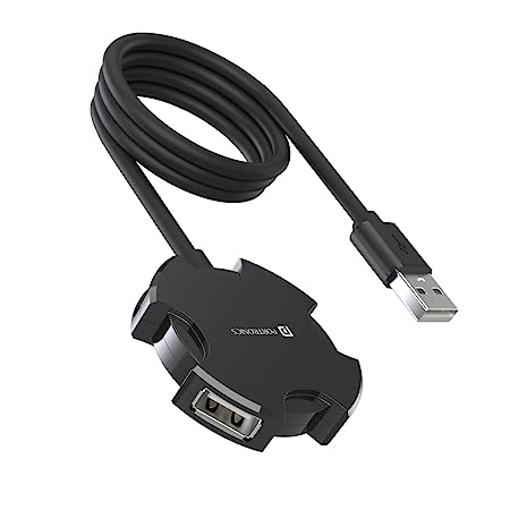 Portronics Mport 4C USB Hub (4-in-1), with 4 x USB 2.0 Ports, 1.2 Metre Long Cable and up to 480 Mbps High-Data Transfer Speeds (Black) की तस्वीर