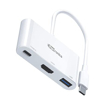 Picture of Portronics C-Konnect Type C to HDMI Adapter (3-in-1), Multiport USB C Hub with 4K@30Hz, USB 3.0 @ 5Gbps, 100 W PD Charging Port for Laptop, MacBook, PC and Other Type C Devices (White)