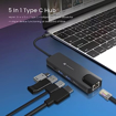 Picture of Portronics Mport 51 5-in-1 Type C HUB with RJ 45 Ethernet Port, 5Gbps Data Transfer, HDMI Port, USB 3.0, PD Quick Charge, 4K Ultra HD Data Quality(Grey)