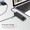 Picture of Portronics Mport 51 5-in-1 Type C HUB with RJ 45 Ethernet Port, 5Gbps Data Transfer, HDMI Port, USB 3.0, PD Quick Charge, 4K Ultra HD Data Quality(Grey)