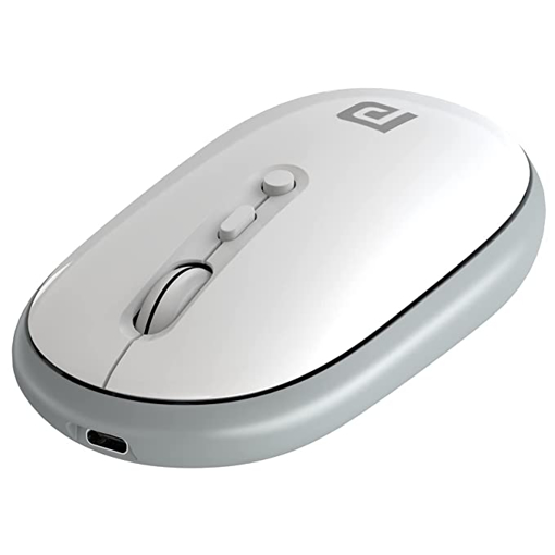 Picture of Portronics Toad II Bluetooth Mouse, with Bluetooth 5.0 & 2.4 Ghz Dual Wireless Connectivity, Rechargeable Battery, Adjustable DPI up to 1600, Connect Up To 3 Devices Simultaneously, Compatible with Laptop, MacBook, PC (Grey)