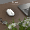 Picture of Portronics Toad II Bluetooth Mouse, with Bluetooth 5.0 & 2.4 Ghz Dual Wireless Connectivity, Rechargeable Battery, Adjustable DPI up to 1600, Connect Up To 3 Devices Simultaneously, Compatible with Laptop, MacBook, PC (Grey)