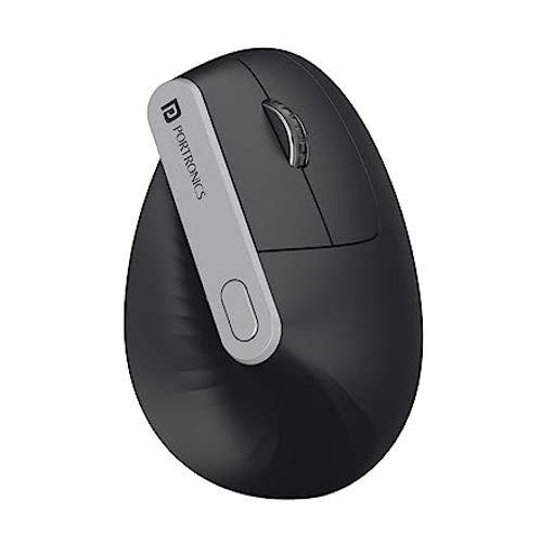 Portronics Toad Ergo Vertical Advanced Wireless Ergonomic Mouse 2.4Ghz, 6D Button, Wrist Support, Adjustable DPI Upto 1200, Supports Hand Posture(Black) की तस्वीर