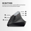 Portronics Toad Ergo Vertical Advanced Wireless Ergonomic Mouse 2.4Ghz, 6D Button, Wrist Support, Adjustable DPI Upto 1200, Supports Hand Posture(Black) की तस्वीर