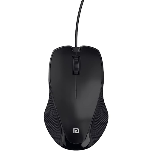 Picture of Portronics Toad 101 Wired Optical Mouse with 1200 DPI, Plug & Play, Hi-Optical Tracking, 1.25M Cable Length, 30 Million Click Life(Black)