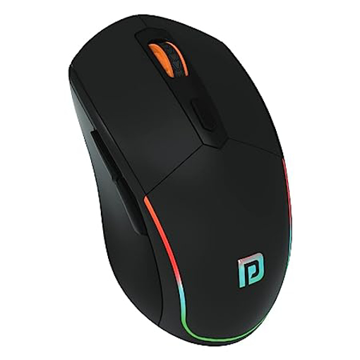 Picture of Portronics Toad One Wireless 2.4GHz & Bluetooth Connectivity Optical Mouse with 7 Colors RGB Lights, Rechargeable Battery(Black)