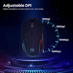 Picture of Portronics Toad One Wireless 2.4GHz & Bluetooth Connectivity Optical Mouse with 7 Colors RGB Lights, Rechargeable Battery(Black)