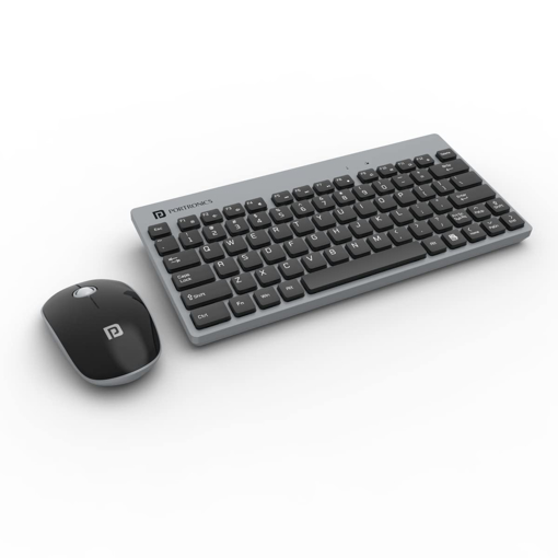 Portronics Key5 Combo Wireless Keyboard and Mouse Set, with 2.4 GHz USB Receiver, Silent Keystrokes, 1200 DPI Optical Tracking, Full-Sized Keyboard, Multimedia Keys for PC, Laptop & USB Supported Devices (Grey) की तस्वीर