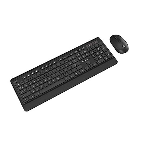 Picture of Portronics Key5 Combo Wireless Keyboard and Mouse Set, with 2.4 GHz USB Receiver, Silent Keystrokes, 1200 DPI Optical Tracking, Full-Sized Keyboard, Multimedia Keys for PC, Laptop & USB Supported Devices (Z-Black)