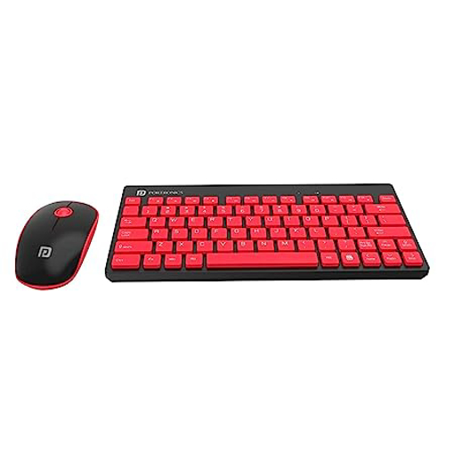 Picture of Portronics Key2 Combo Wireless Keyboard and Mouse Set, with 2.4 GHz USB Receiver, Silent Keystrokes, 1200 DPI Optical Tracking, Compact Design, Multimedia Keys for PC, Laptop & USB Supported Devices (Black)