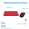 Picture of Portronics Key2 Combo Wireless Keyboard and Mouse Set, with 2.4 GHz USB Receiver, Silent Keystrokes, 1200 DPI Optical Tracking, Compact Design, Multimedia Keys for PC, Laptop & USB Supported Devices (Black)