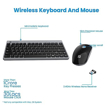 Portronics Key2 Combo Wireless Keyboard and Mouse Set, with 2.4 GHz USB Receiver, Silent Keystrokes, 1200 DPI Optical Tracking, Compact Design, Multimedia Keys for PC, Laptop & USB Supported Devices (Grey) की तस्वीर