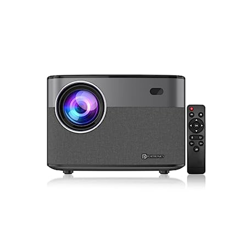 Picture of Portronics Beem 300 Wi-Fi Multimedia LED Projector with 250 Lumens, Built-in Speaker, Screen Mirroring, 2.4Ghz Wi-Fi Connectivity for Home, Cinema, Education, Office (Black)