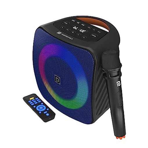 Picture of Portronics Dash 40W TWS Bluetooth Portable Speaker with Wireless Karaoke Mic. with Digital Display (Blue)