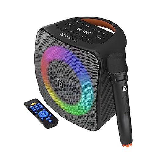 Picture of Portronics Dash 40W TWS Bluetooth Portable Speaker with Wireless Karaoke Mic. with Digital Display (Grey)