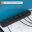 Picture of Portronics Power Plate 6 with 4 USB Port + 5 Power Sockets Extension Board, 2500W Power Converter, Cord Length 3Mtr (Black)