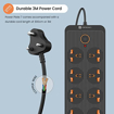 Picture of Portronics Power Plate 7 with 6 USB Port + 8 Power Sockets Smart Electric Universal Extension Board Multi Plug with 2500W, 3Mtr Cord Length, 2.1A USB Output(Black)