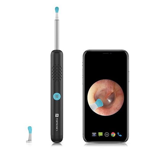 Picture of Portronics Cleansify Ear Endoscope Otoscope/Wax Cleaner with 1080p FHD Camera with Ultra fine 4.5mm Lens for Kids & Adults(Black)