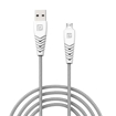 Portronics Konnect B Micro USB Cables For Fast Charging & Data Sync 3.0 Amp with PVC Heads I Nylon Braided I 1 mtr(White) की तस्वीर