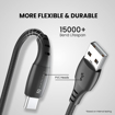Picture of Portronics Konnect A Type-C Cable with 3A Rapid Charging & 480mbps Data Transmission,1 M Cord Length(Black)