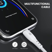 Picture of Portronics Konnect A Type-C Cable with 3A Rapid Charging & 480mbps Data Transmission,1 M Cord Length(White)