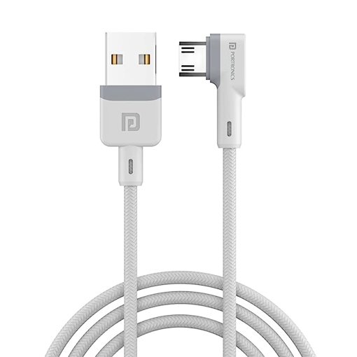 Picture of Portronics Konnect L 1.2M Fast Charging 3A Micro USB Cable with Charge & Sync Function (White)