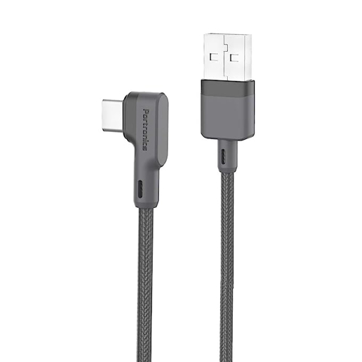 Picture of Portronics Konnect L POR-1081 Fast Charging 3A Type-C Cable 1.2Meter with Charge & Sync Function for All Type-C Devices (Grey)