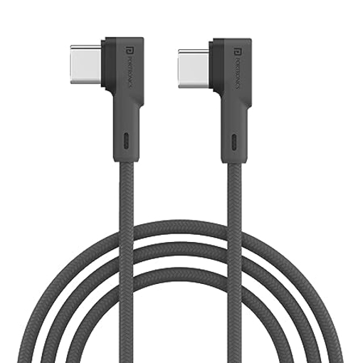 Picture of Portronics USB Type C Cable 3 A 1.2 m Konnect L 60W PD (Type C to Type C) Fast Charging  (Compatible with All Smartphone, Grey, One Cable)