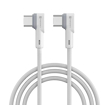 Picture of Portronics Konnect L 60W PD Type C to Type C Mobile Charging Cable, 1.2M, Fast Data Sync, Tangle Resistant, TPE+Nylon Braided(White)