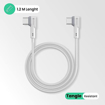 Picture of Portronics Konnect L 60W PD Type C to Type C Mobile Charging Cable, 1.2M, Fast Data Sync, Tangle Resistant, TPE+Nylon Braided(White)