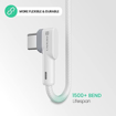 Picture of Portronics Konnect L 60W PD Type C to Type C Mobile Charging Cable, 1.2M, Fast Data Sync, Tangle Resistant, TPE+Nylon Braided(White)