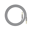 Portronics Konnect Aux 7 3.5mm Male to Male Aux Cable with 2 Meter Cable Length, 24K Gold-Plated Connectors with Strong Nylon Braided Cable(Grey) की तस्वीर