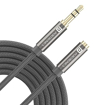 Picture of Portronics Konnect Aux 8 3.5mm Male to Female (Aux Extension Cable) Gold Plated Connector with 2M Length, Nylon Jacket, Corrosion Resistant Metal Heads(Grey)