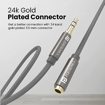 Portronics Konnect Aux 8 3.5mm Male to Female (Aux Extension Cable) Gold Plated Connector with 2M Length, Nylon Jacket, Corrosion Resistant Metal Heads(Grey) की तस्वीर