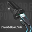 Picture of Portronics CarPower Mini Car Charger with Dual Output, Fast Charging (Type C PD 18W + QC 3.0A) Compatible with All Smartphones(Black)