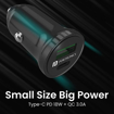 Picture of Portronics CarPower Mini Car Charger with Dual Output, Fast Charging (Type C PD 18W + QC 3.0A) Compatible with All Smartphones(Black)