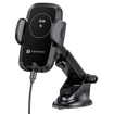 Picture of Portronics Charge Clamp 2 Mobile Holder with Wireless Charging with 15W Wireless Output, 360° Rotation, 270° Adjustable Angles, LED Display, Type C Charging Port, 1M Type C Cable(Black)