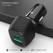 Portronics Car Power 13 Car Charger for Cellular Phones with Dual Output (PD + Quick Charge) I 43W Max Output I Fast Charging I Compatible with Most Cars(Black) की तस्वीर