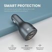 Picture of Portronics Car Power 120 Car Laptop/Mobile Charger (Quick Charge + PD) with 3 Ports 120W Max Output Fast Charging Compatible with Most Cars, Type C Cable Included(Grey)