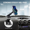 Picture of Portronics Clamp M Car Mobile Holder with 360° Rotational, Strong Suction Cup, One Click Release Button Compatible with 4 to 6 inch Devices(Black)