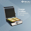 Picture of Bajaj New Grill Ultra 2000-Watt 4-Slice Sandwich Maker (Brushed Silver)